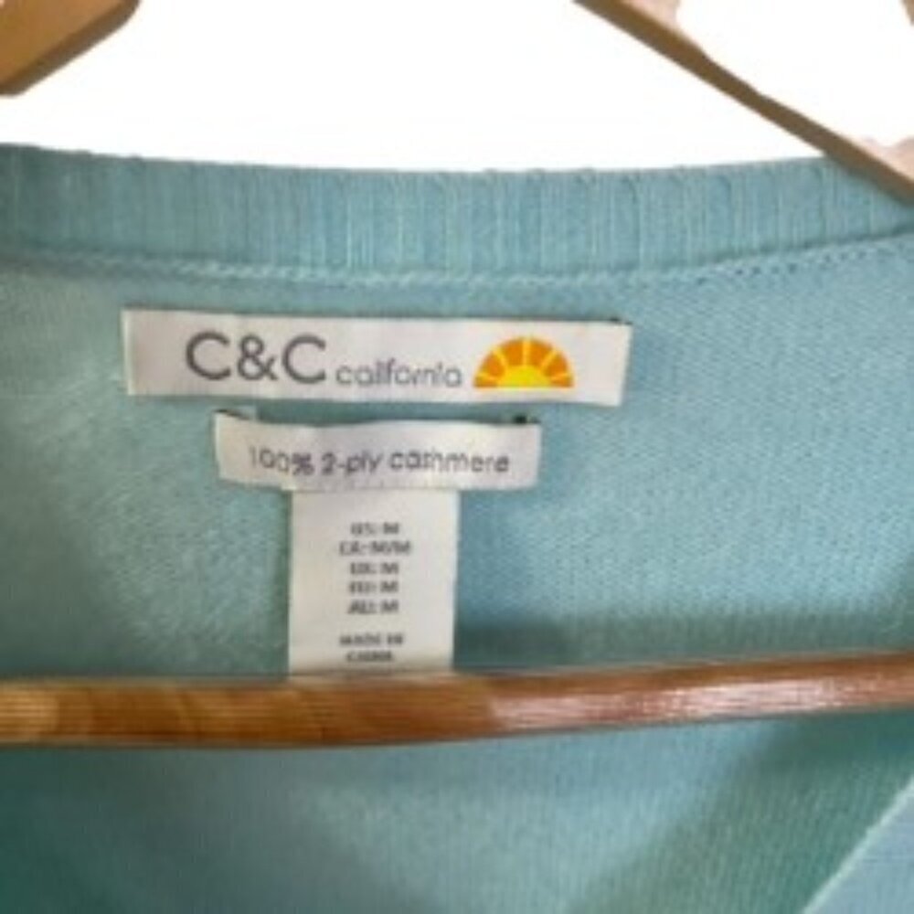 C&C California Colorblock Cashmere Sweater Medium - Picture 2 of 3